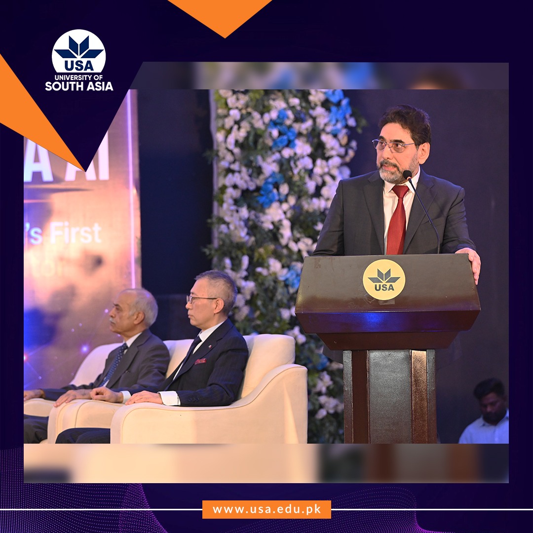 Mahmood Sadiq speaking at the Maya AI national launch